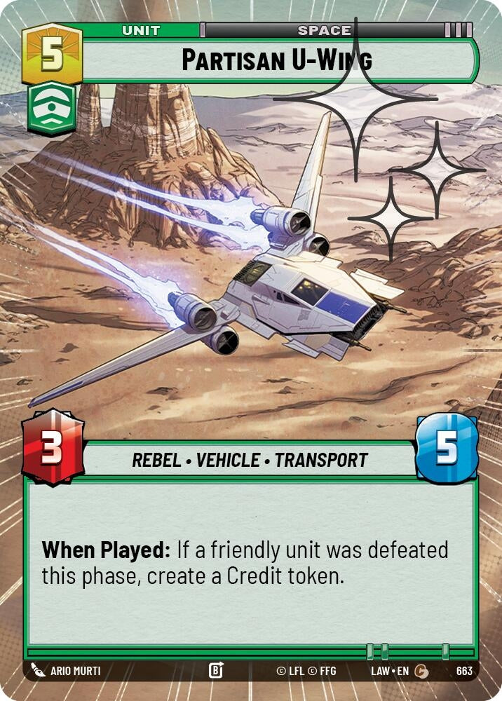 Image for Partisan U-Wing (Hyperspace Foil) (663) (LAW) - Star Wars: Unlimited