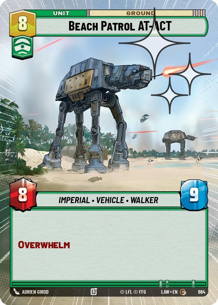 Image for Beach Patrol AT-ACT (Hyperspace Foil) (664) (LAW) - Star Wars: Unlimited