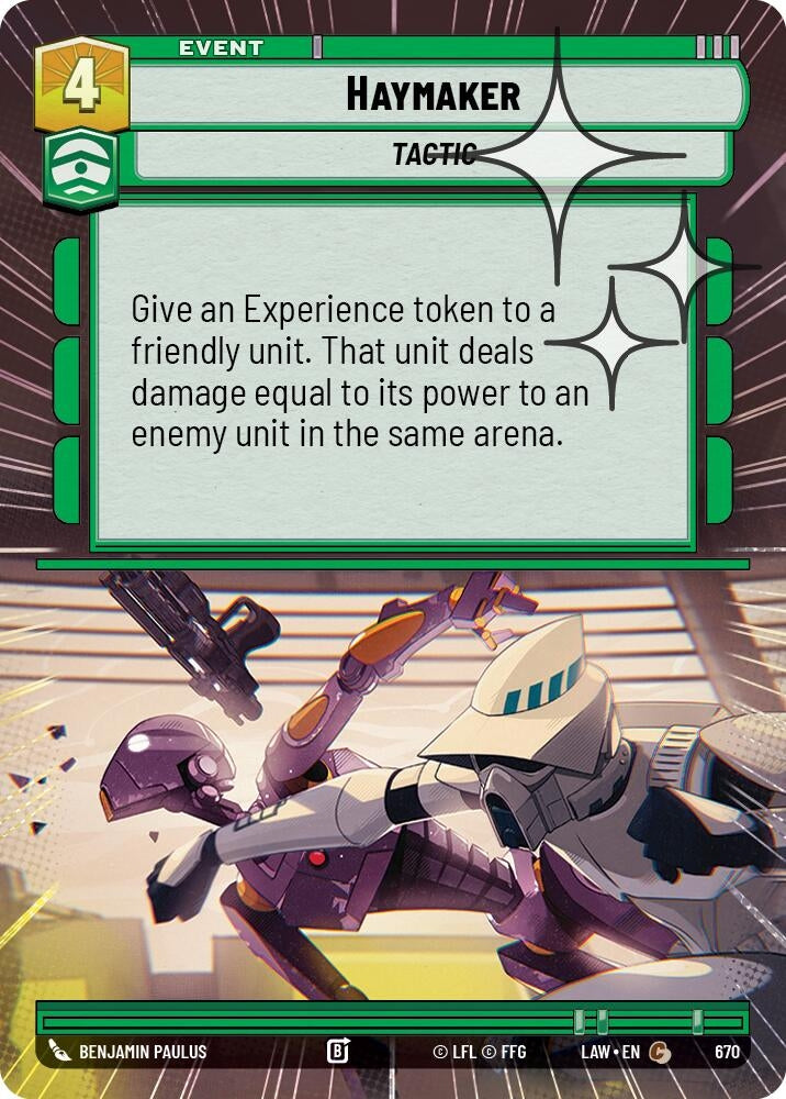 Image for Haymaker (Hyperspace Foil) (670) (LAW) - Star Wars: Unlimited