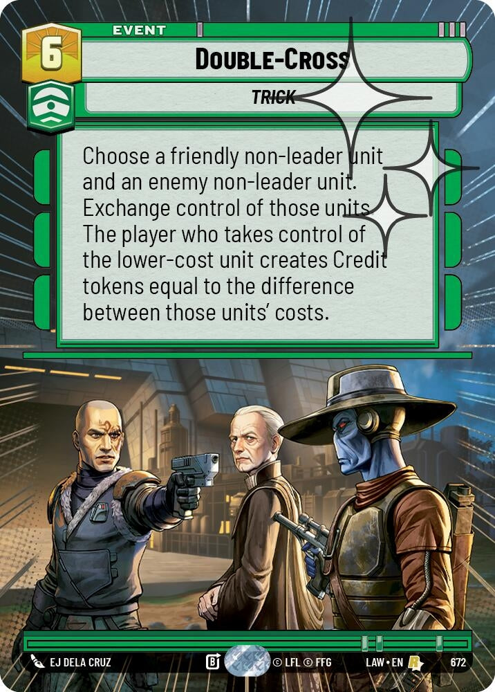 Image for Double-Cross (Hyperspace Foil) (672) (LAW) - Star Wars: Unlimited