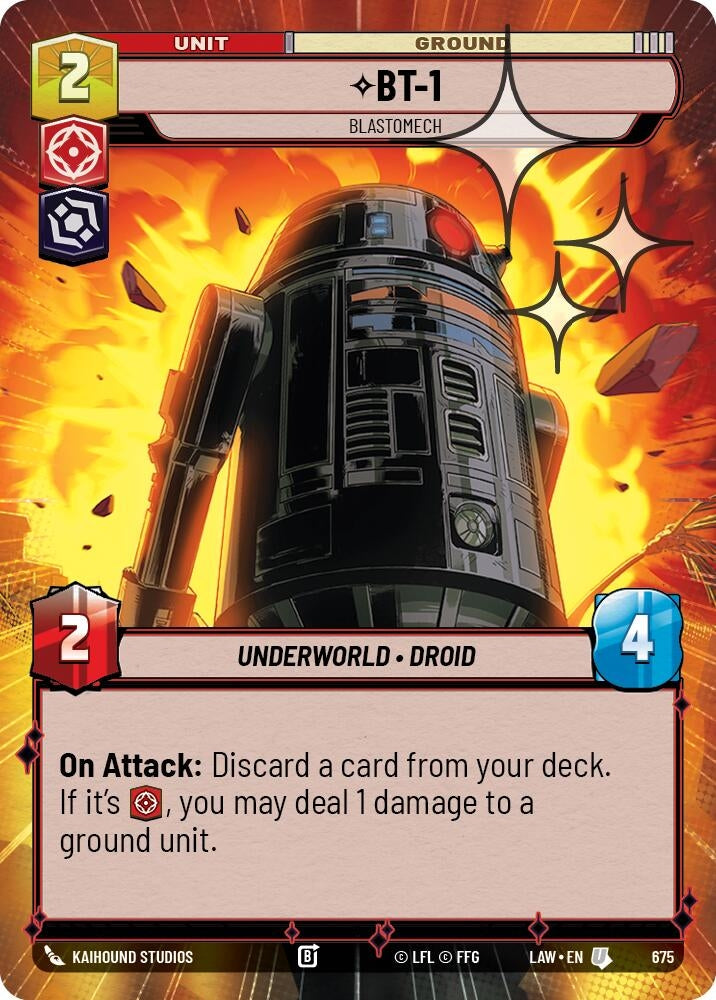 Image for BT-1 - Blastomech (Hyperspace Foil) (675) (LAW) - Star Wars: Unlimited