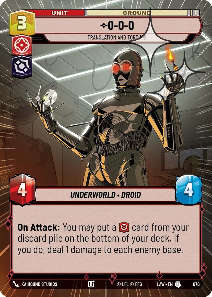Image for 0-0-0 - Translation and Torture (Hyperspace Foil) (676) (LAW) - Star Wars: Unlimited