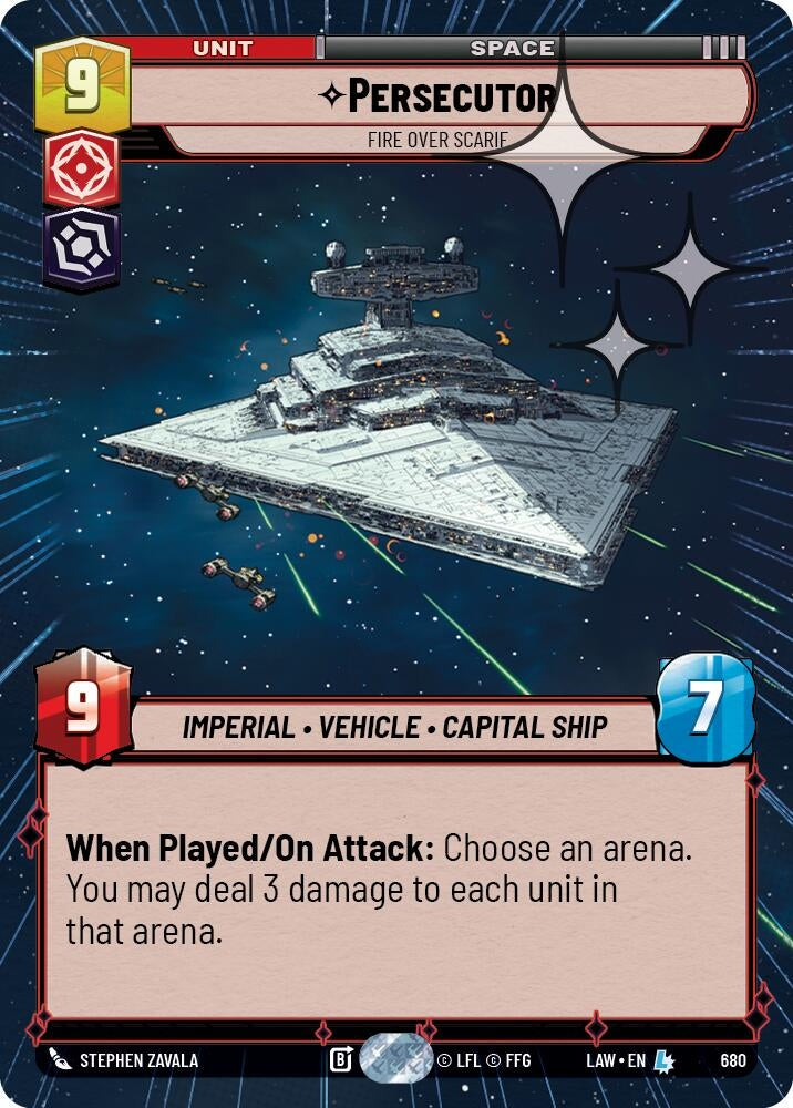 Image for Persecutor - Fire Over Scarif (Hyperspace Foil) (680) (LAW) - Star Wars: Unlimited