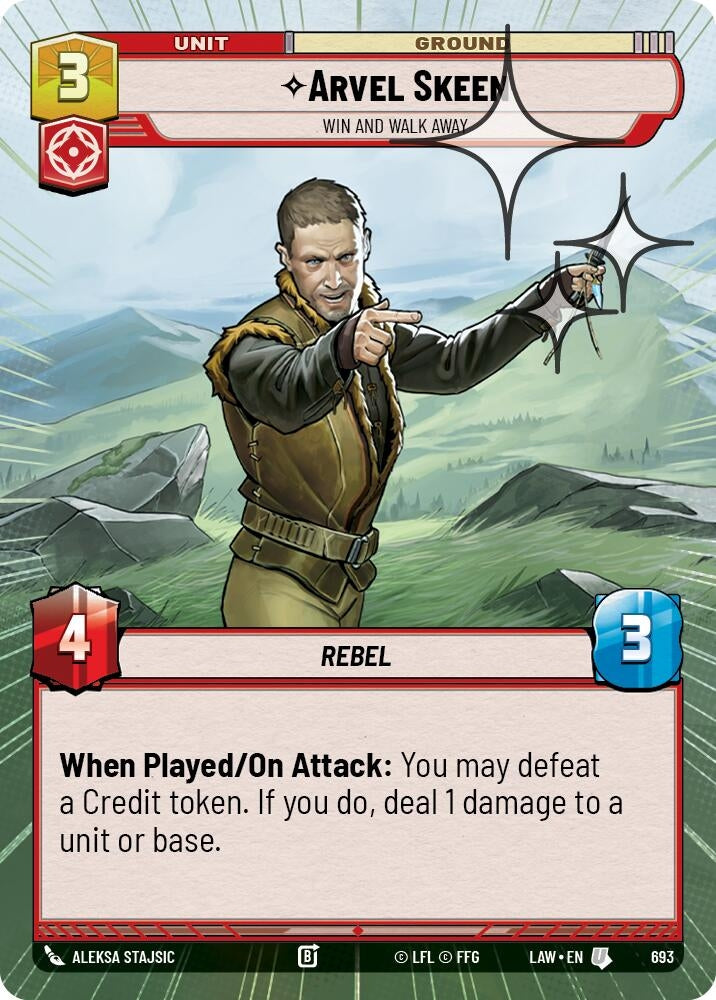Image for Arvel Skeen - Win and Walk Away (Hyperspace Foil) (693) (LAW) - Star Wars: Unlimited