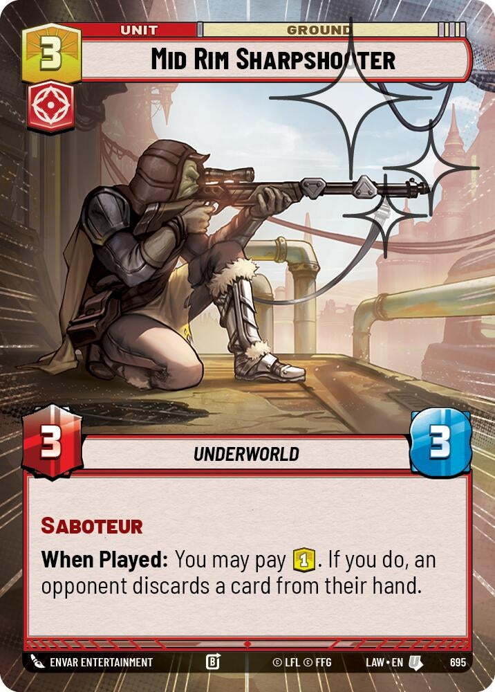 Image for Mid Rim Sharpshooter (Hyperspace Foil) (695) (LAW) - Star Wars: Unlimited