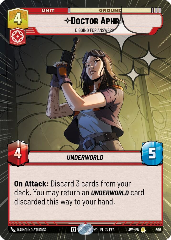 Image for Doctor Aphra - Digging for Answers (Hyperspace Foil) (696) (LAW) - Star Wars: Unlimited