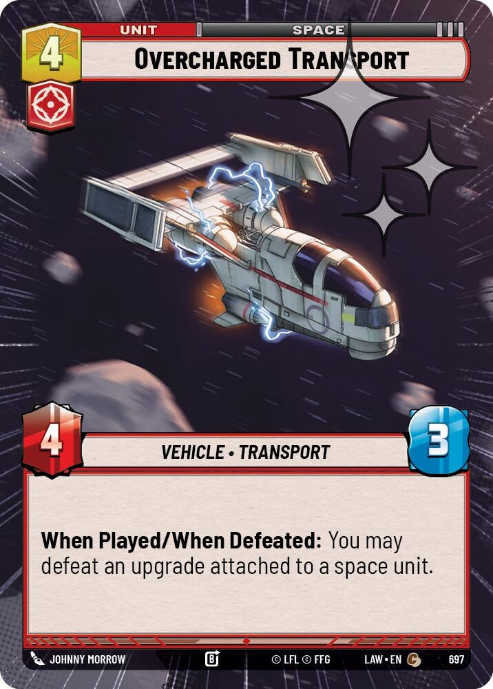Image for Overcharged Transport (Hyperspace Foil) (697) (LAW) - Star Wars: Unlimited