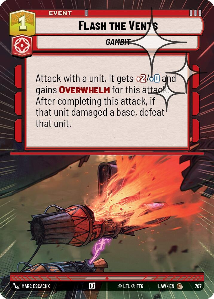 Image for Flash the Vents (Hyperspace Foil) (707) (LAW) - Star Wars: Unlimited