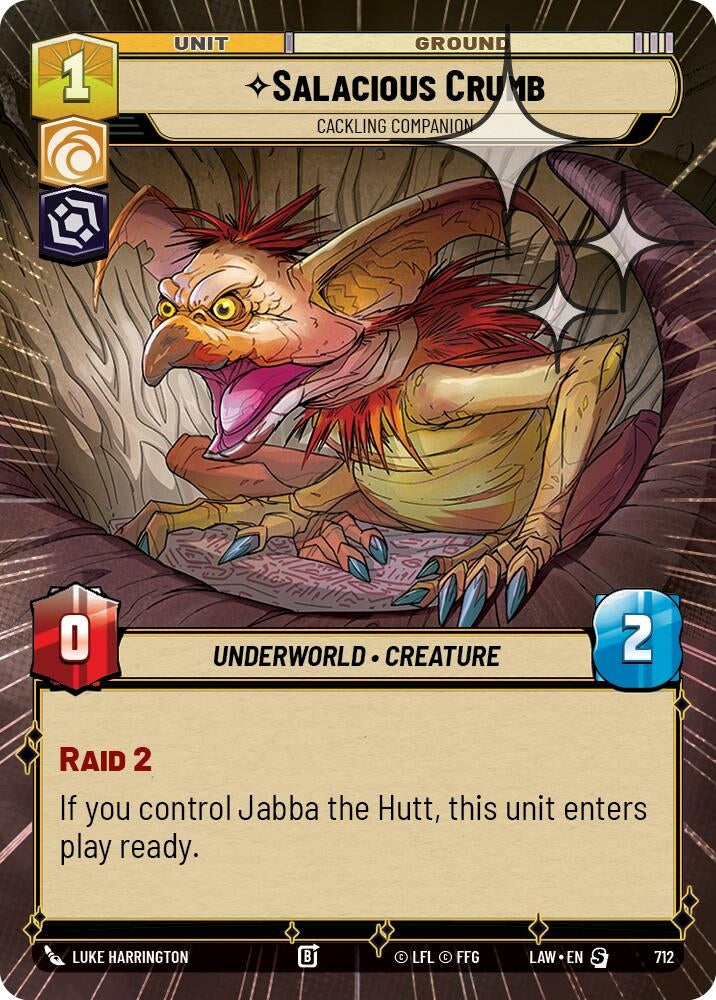 Image for Salacious Crumb - Cackling Companion (Hyperspace Foil) (712) (LAW) - Star Wars: Unlimited
