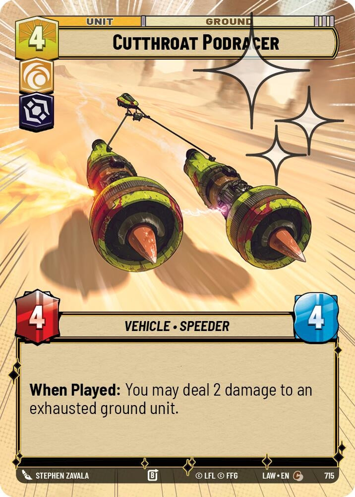 Image for Cutthroat Podracer (Hyperspace Foil) (715) (LAW) - Star Wars: Unlimited
