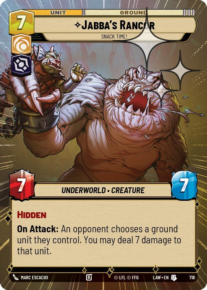 Image for Jabba's Rancor - Snack Time! (Hyperspace Foil) (718) (LAW) - Star Wars: Unlimited