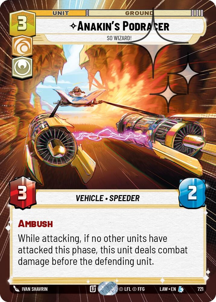 Image for Anakin's Podracer - So Wizard! (Hyperspace Foil) (721) (LAW) - Star Wars: Unlimited