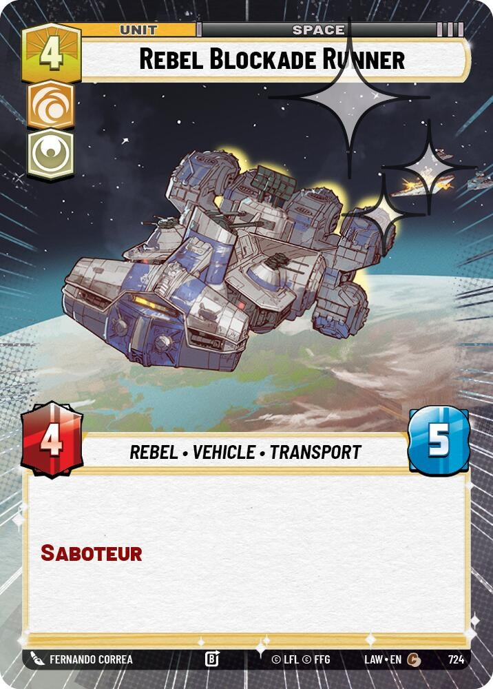 Image for Rebel Blockade Runner (Hyperspace Foil) (724) (LAW) - Star Wars: Unlimited
