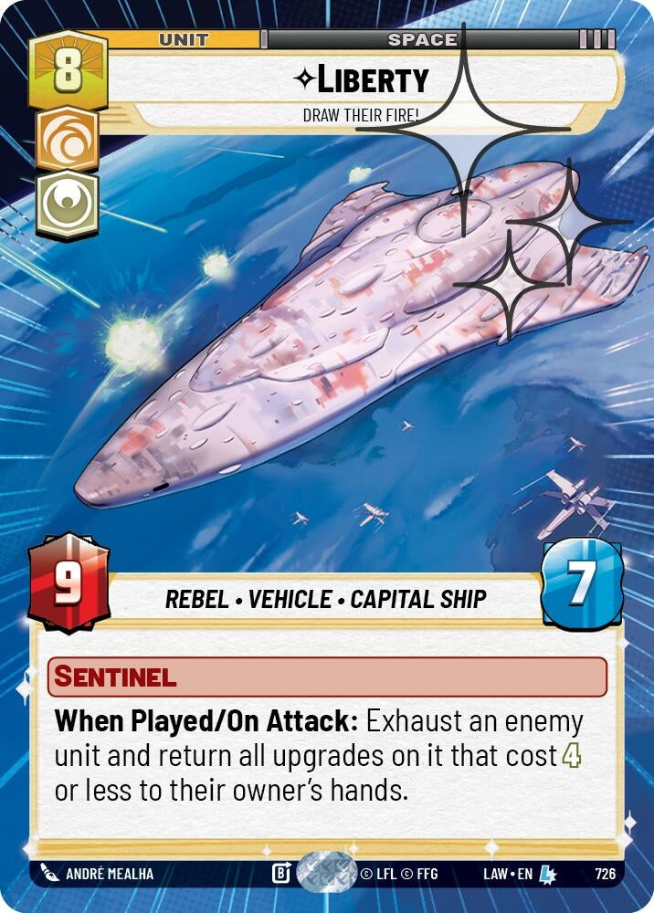 Image for Liberty - Draw Their Fire! (Hyperspace Foil) (726) (LAW) - Star Wars: Unlimited