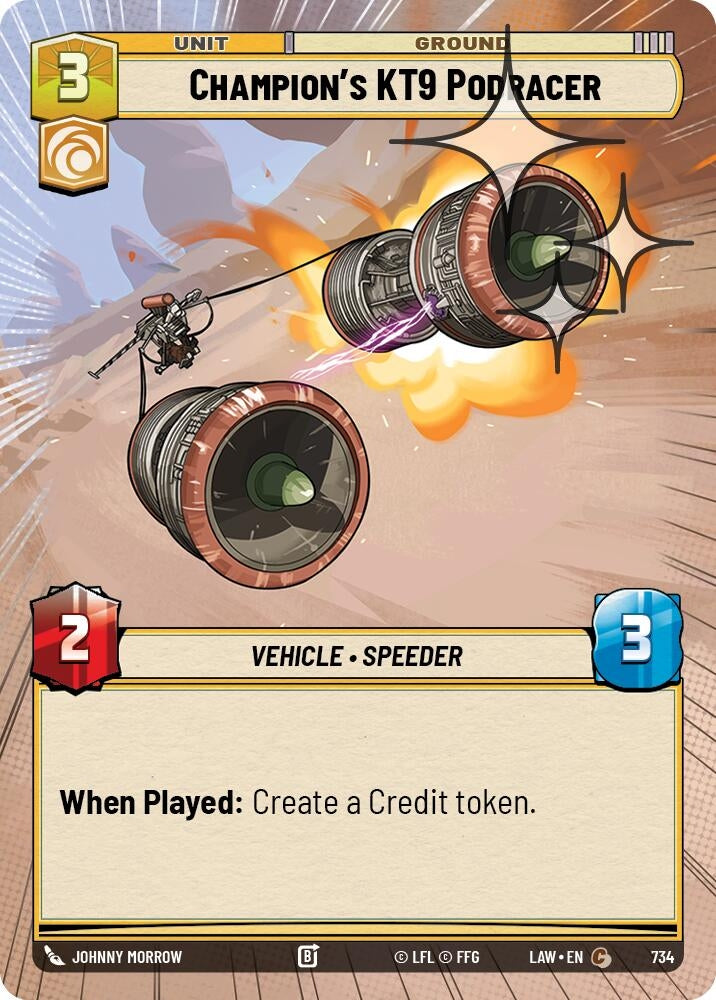 Image for Champion's KT-9 Podracer (Hyperspace Foil) (734) (LAW) - Star Wars: Unlimited