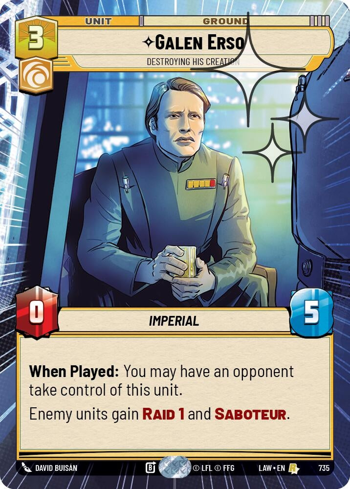 Image for Galen Erso - Destroying His Creation (Hyperspace Foil) (735) (LAW) - Star Wars: Unlimited
