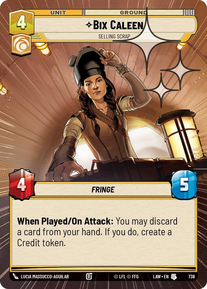 Image for Bix Caleen - Selling Scrap (Hyperspace Foil) (738) (LAW) - Star Wars: Unlimited