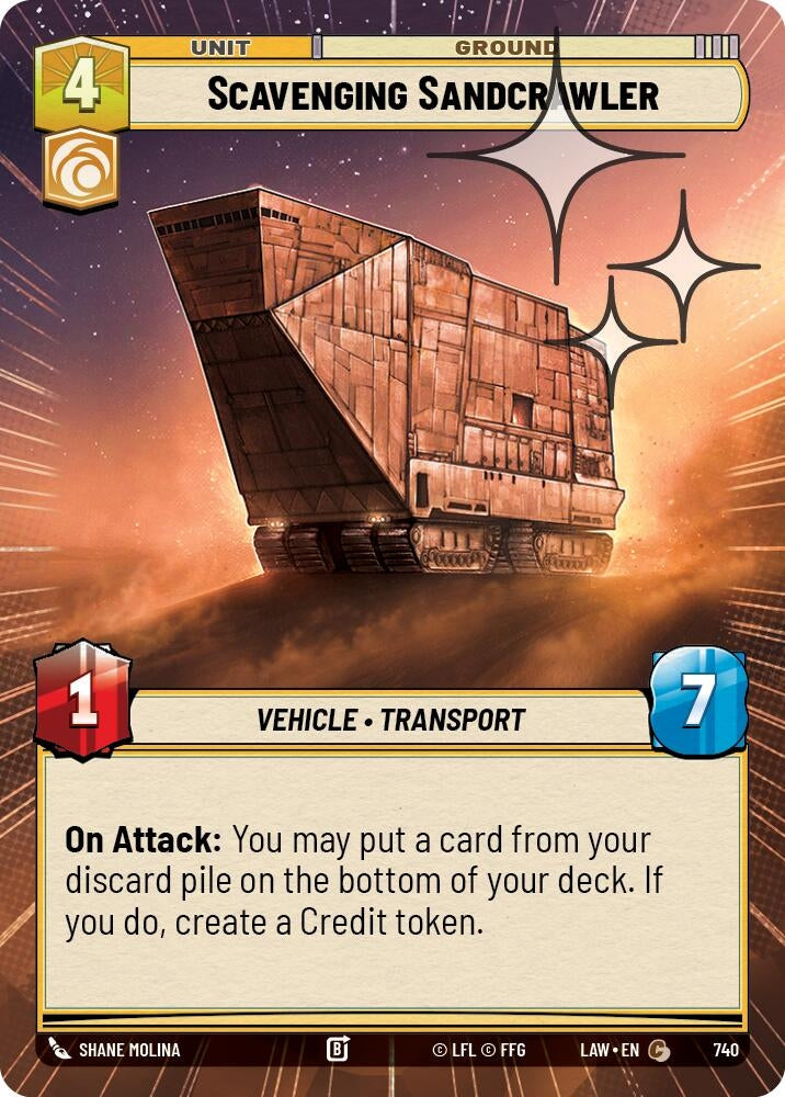 Image for Scavenging Sandcrawler (Hyperspace Foil) (740) (LAW) - Star Wars: Unlimited