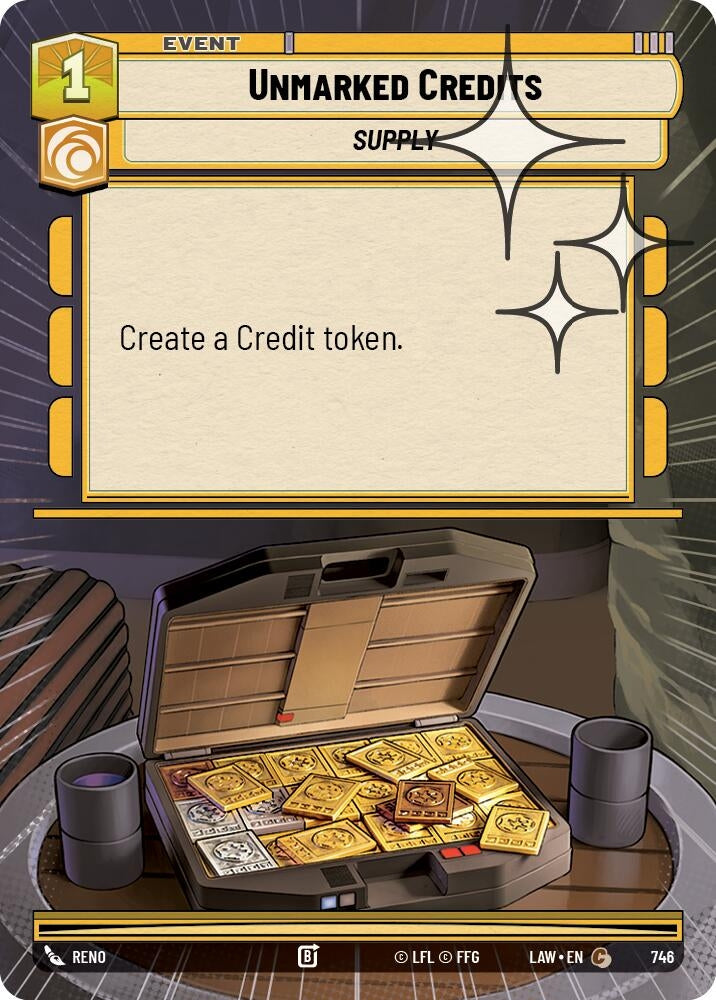 Image for Unmarked Credits (Hyperspace Foil) (746) (LAW) - Star Wars: Unlimited