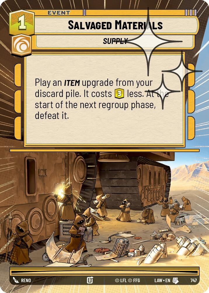 Image for Salvaged Materials (Hyperspace Foil) (747) (LAW) - Star Wars: Unlimited