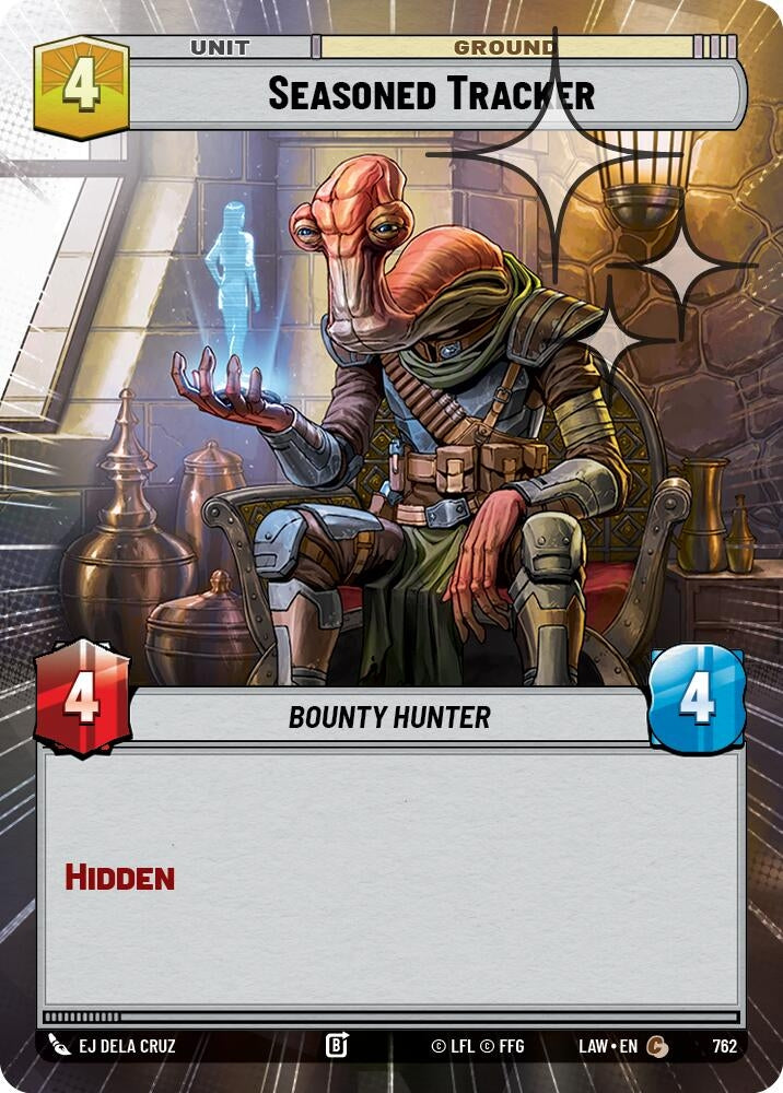 Image for Seasoned Tracker (Hyperspace Foil) (762) (LAW) - Star Wars: Unlimited