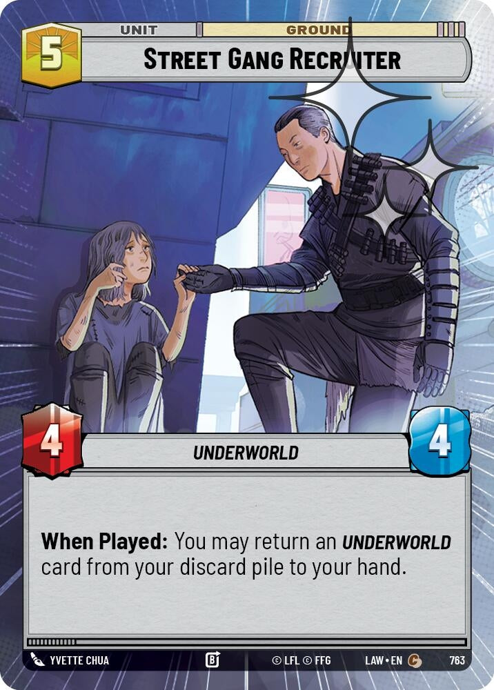 Image for Street Gang Recruiter (Hyperspace Foil) (763) (LAW) - Star Wars: Unlimited