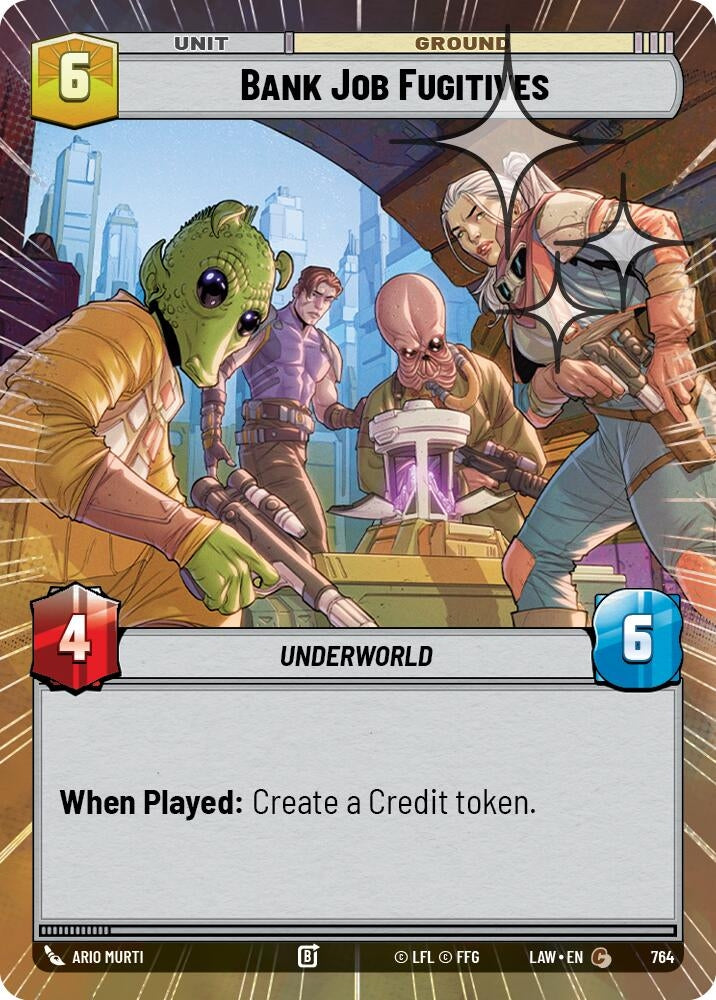 Image for Bank Job Fugitives (Hyperspace Foil) (764) (LAW) - Star Wars: Unlimited