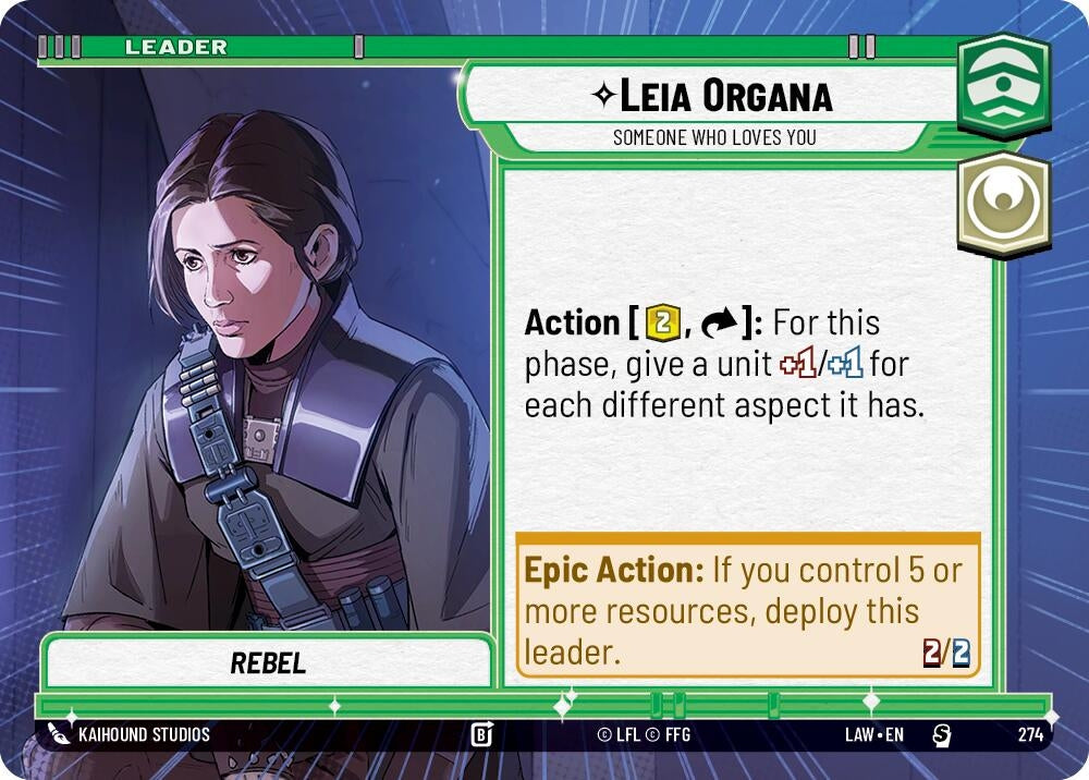 Image for Leia Organa - Someone Who Loves You (Hyperspace) (274) (LAW) - Star Wars: Unlimited