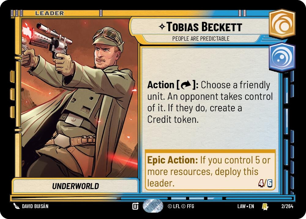 Image for Tobias Beckett - People are Predictable (2/264) (LAW) - Star Wars: Unlimited
