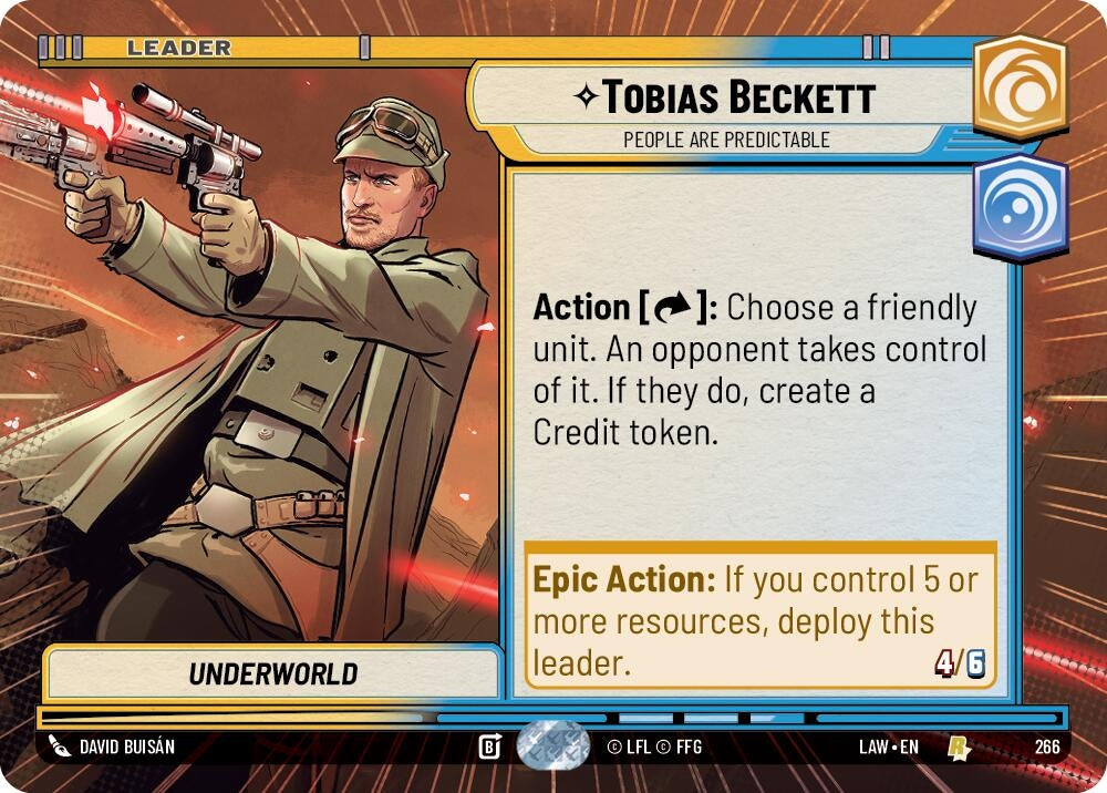 Image for Tobias Beckett - People are Predictable (Hyperspace) (266) (LAW) - Star Wars: Unlimited