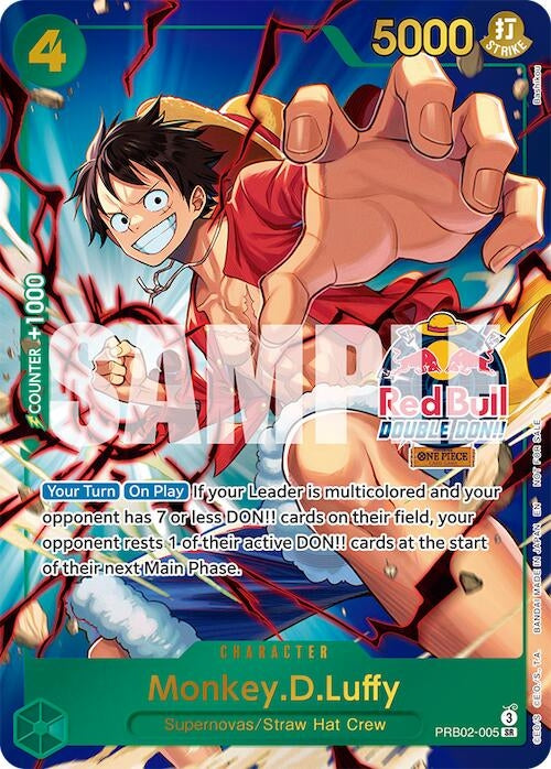 Image for Monkey.D.Luffy (Red Bull Double Don!!) (Winner) (PRB02-005) (OP-PR) - One Piece Card Game