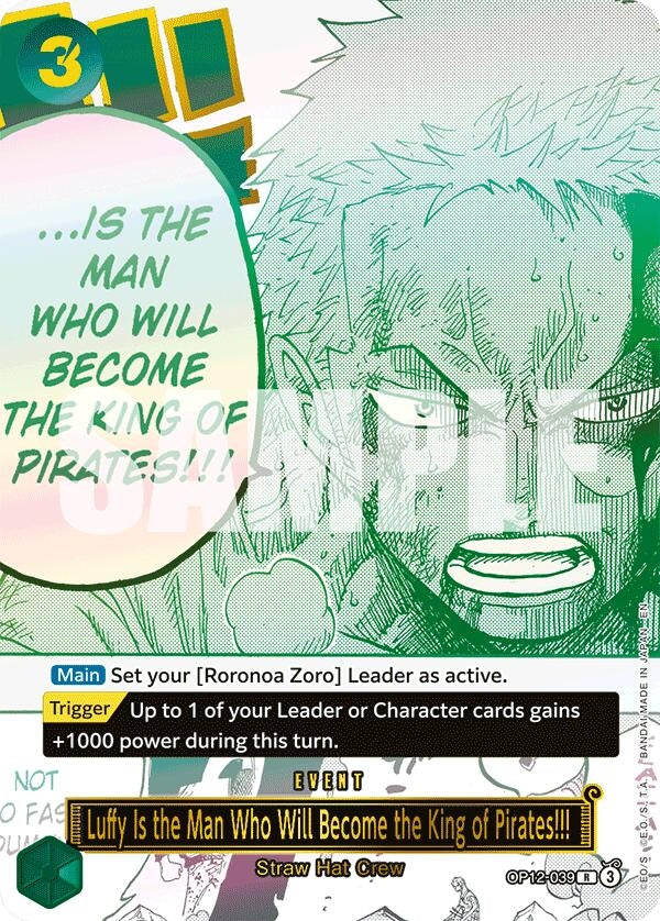 Image for Luffy Is the Man Who Will Become the King of Pirates!!! (Japanese Version 3rd Anniversary Set) (OP12-039) (OP-PR) - One Piece Card Game