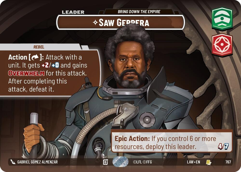 Image for Saw Gerrera - Bring Down the Empire (Showcase) (767) (LAW) - Star Wars: Unlimited