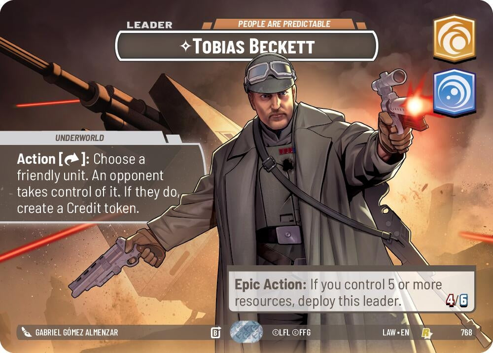 Image for Tobias Beckett - People are Predictable (Showcase) (768) (LAW) - Star Wars: Unlimited