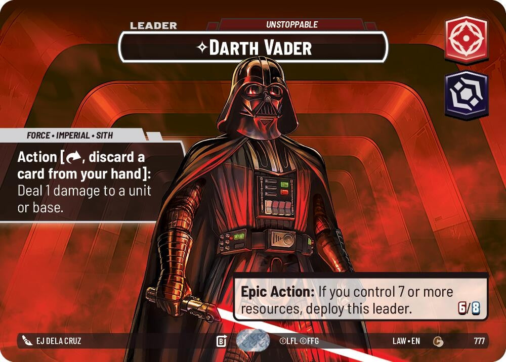 Image for Darth Vader - Unstoppable (Showcase) (777) (LAW) - Star Wars: Unlimited
