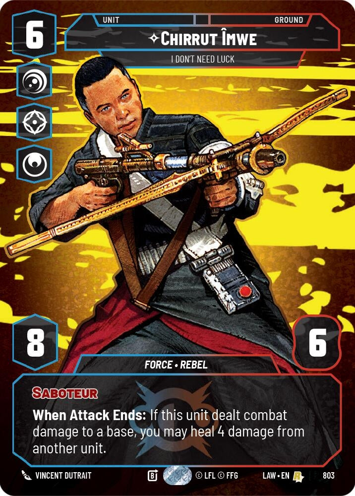 Image for Chirrut Imwe - I Don't Need Luck (Prestige) (803) (LAW) - Star Wars: Unlimited