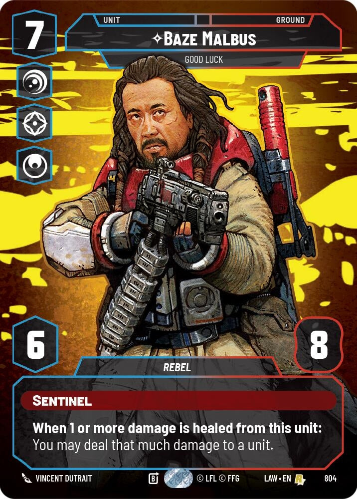 Image for Baze Malbus - Good Luck (Prestige) (804) (LAW) - Star Wars: Unlimited