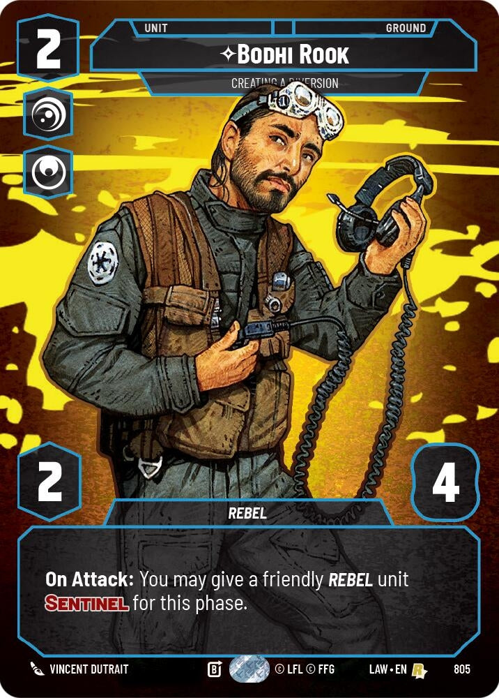 Image for Bodhi Rook - Creating a Diversion (Prestige) (805) (LAW) - Star Wars: Unlimited