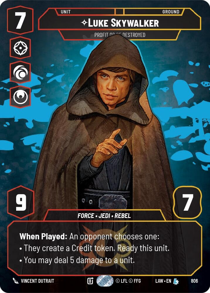 Image for Luke Skywalker - Profit or Be Destroyed (Prestige) (806) (LAW) - Star Wars: Unlimited