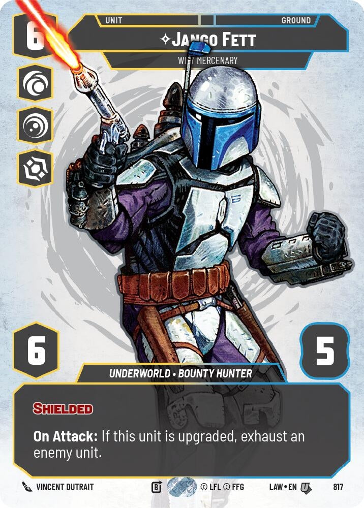 Image for Jango Fett - Wily Mercenary (Prestige) (817) (LAW) - Star Wars: Unlimited