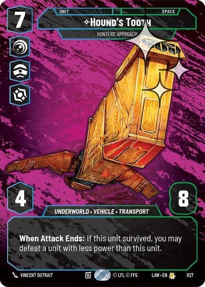 Image for Hound's Tooth - Hunters' Approach (Prestige Foil) (827) (LAW) - Star Wars: Unlimited