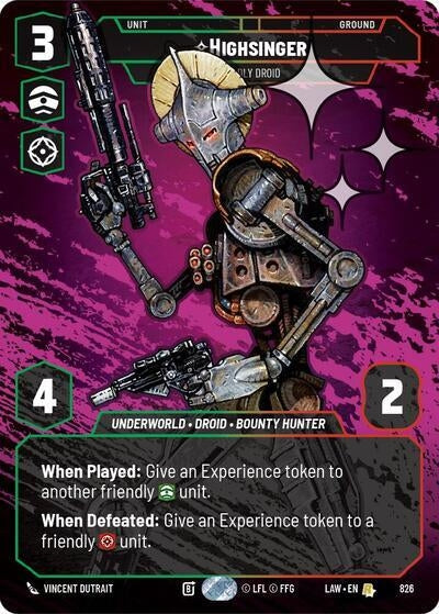 Image for Highsinger - Deadly Droid (Prestige Foil) (826) (LAW) - Star Wars: Unlimited