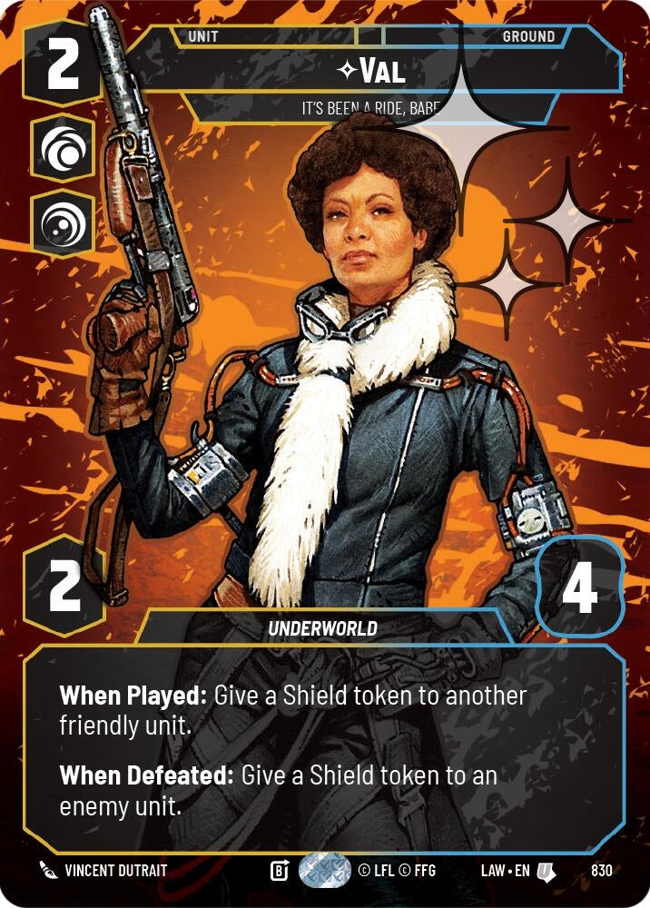 Image for Val - It's Been a Ride, Babe (Prestige Foil) (830) (LAW) - Star Wars: Unlimited