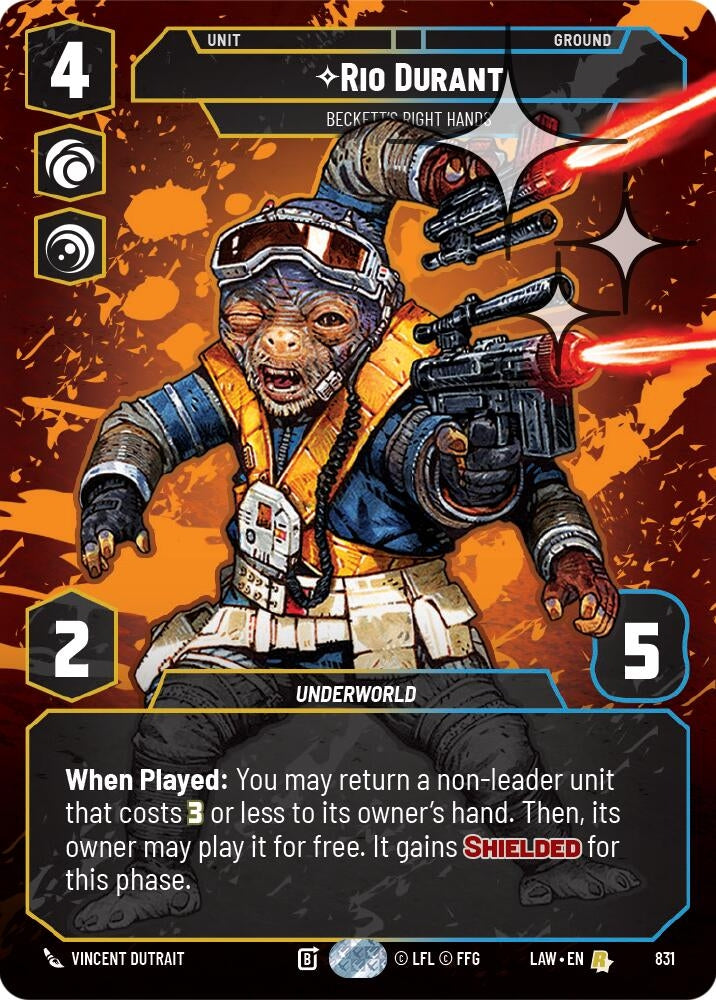 Image for Rio Durant - Beckett's Right Hands (Prestige Foil) (831) (LAW) - Star Wars: Unlimited