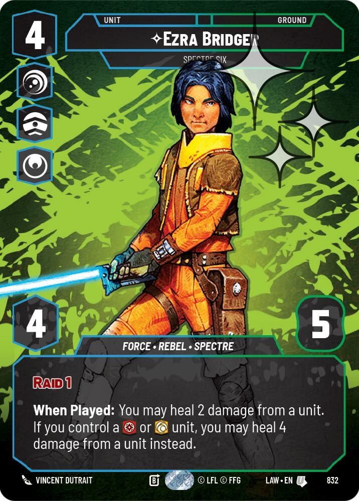 Image for Ezra Bridger - Spectre Six (Prestige Foil) (832) (LAW) - Star Wars: Unlimited