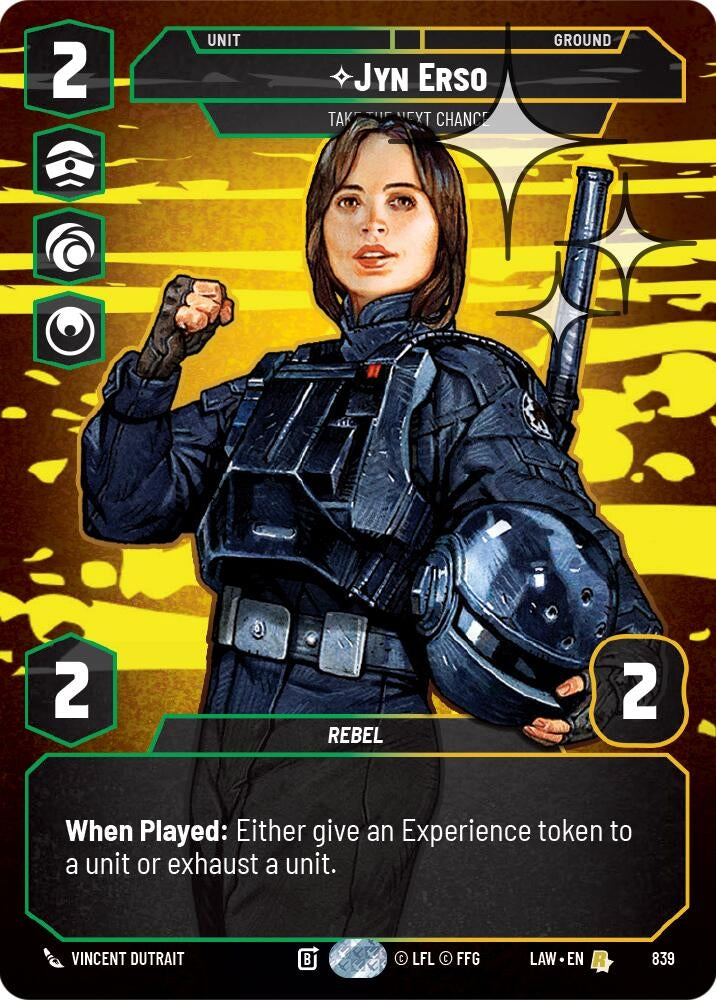 Image for Jyn Erso - Take the Next Chance (Prestige Foil) (839) (LAW) - Star Wars: Unlimited