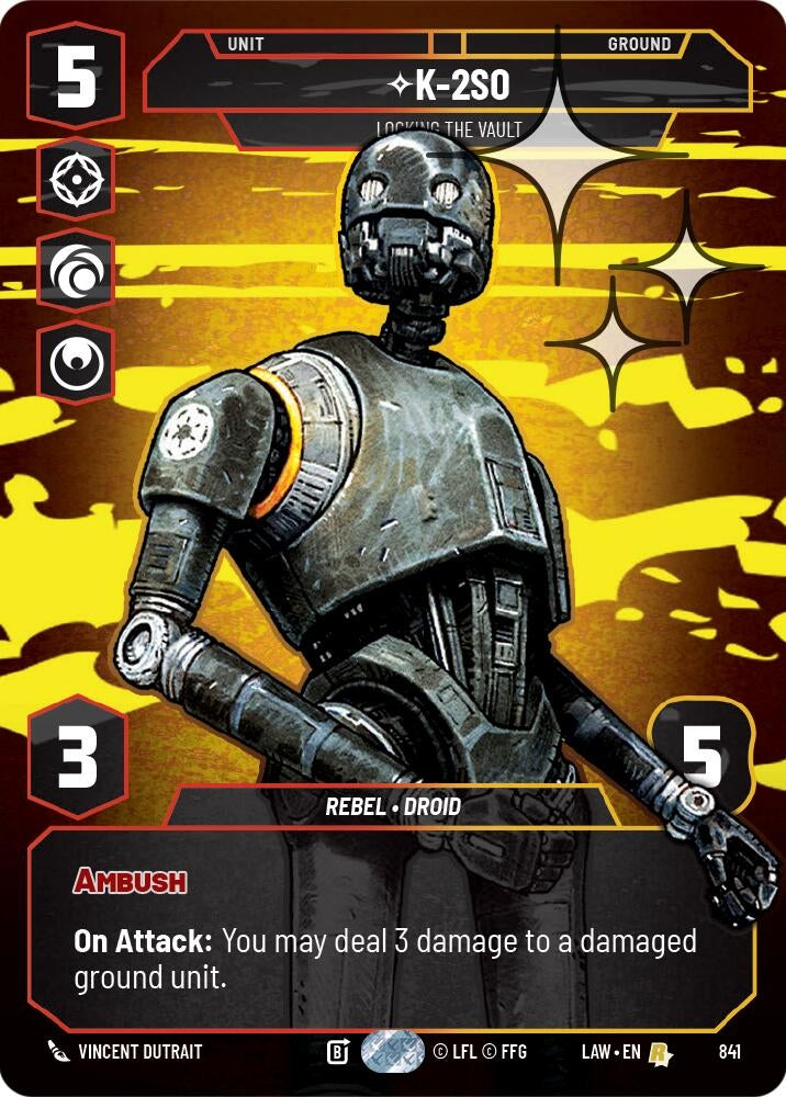 Image for K-2S0 - Locking the Vault (Prestige Foil) (841) (LAW) - Star Wars: Unlimited