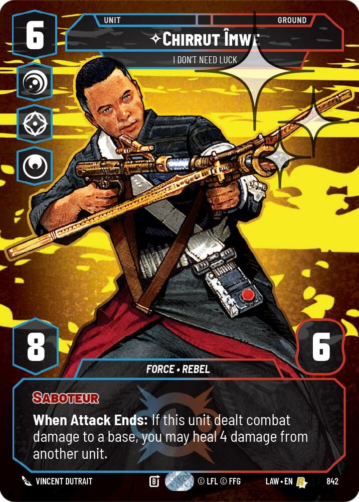 Image for Chirrut Imwe - I Don't Need Luck (Prestige Foil) (842) (LAW) - Star Wars: Unlimited