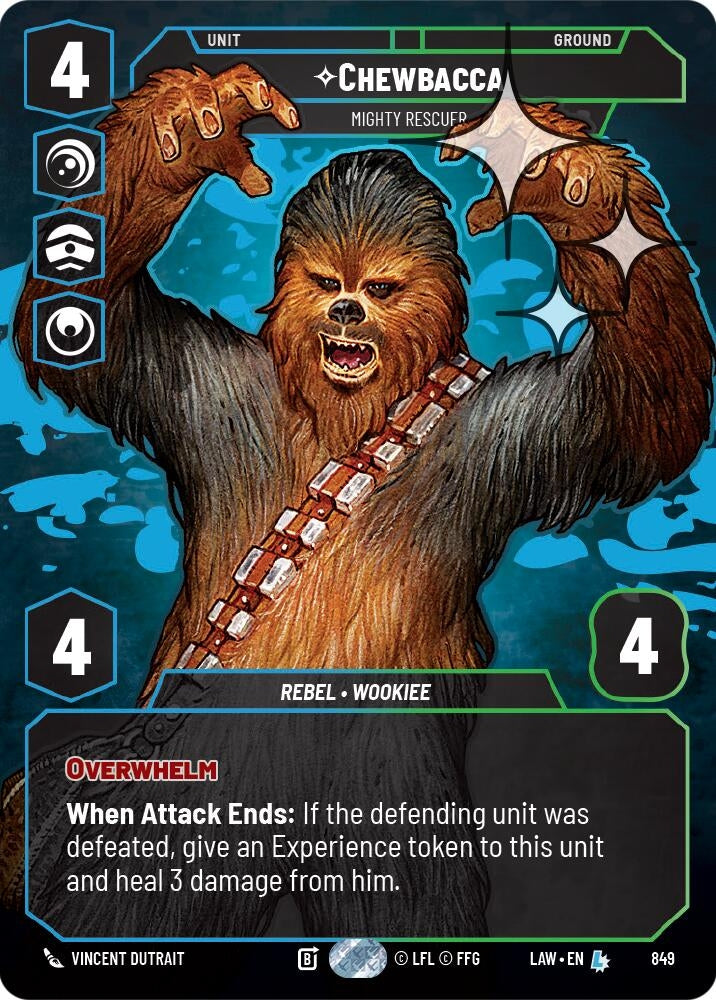 Image for Chewbacca - Mighty Rescuer (Prestige Foil) (849) (LAW) - Star Wars: Unlimited