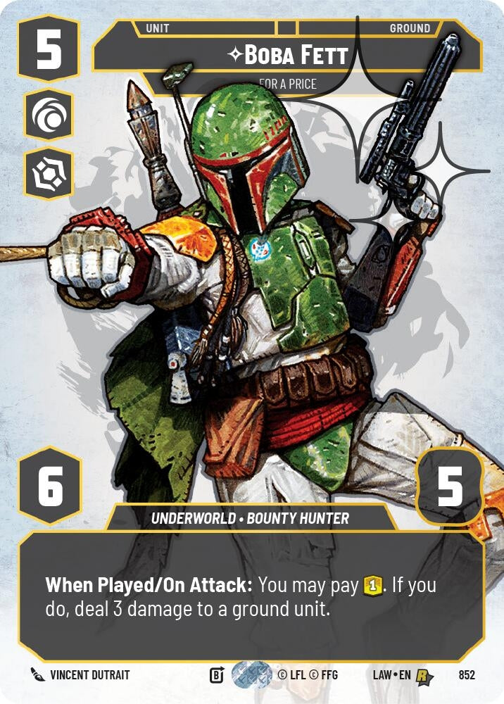 Image for Boba Fett - For a Price (Prestige Foil) (852) (LAW) - Star Wars: Unlimited